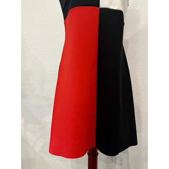La Petite Robe Chiara Boni Black Red White Colorblock Cocktail Dress Size 44 - Picture 16 of 16